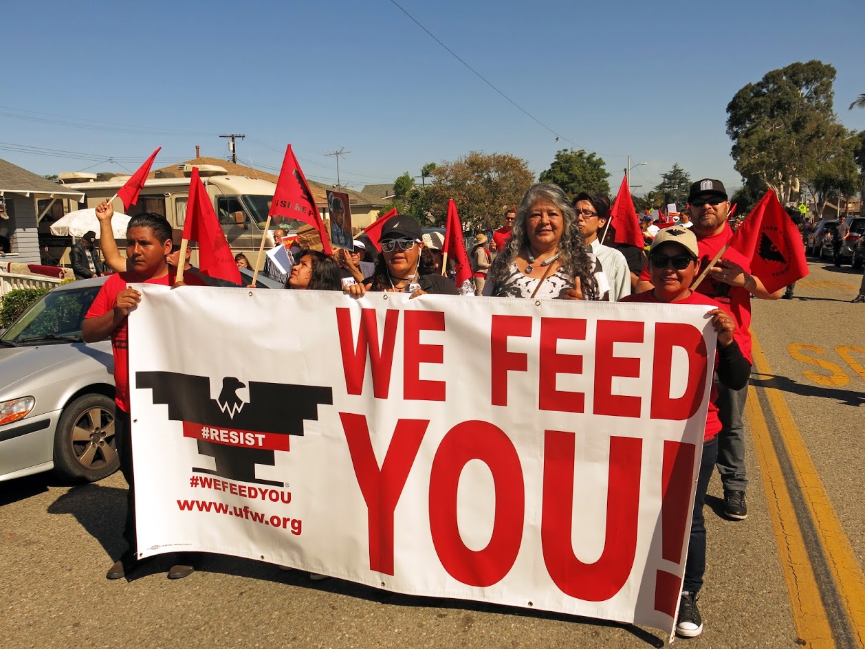 Ufw President Teresa Romero And Farm Workers March In Oxnard For Cesar Chavez And ‘blue Card Bill 